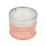 Pintail wild rose rhubarb tin candle 225g, imported from the UK