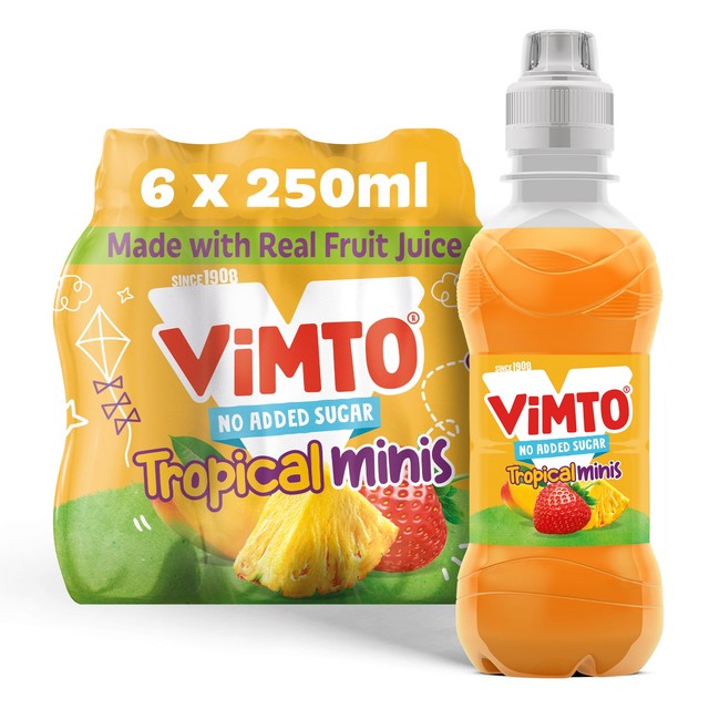 Vimto Tropical kids juice drink 6x250ml (British brand)