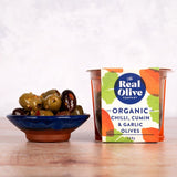 Real Olive Co. mixed olives 150g, imported from the UK