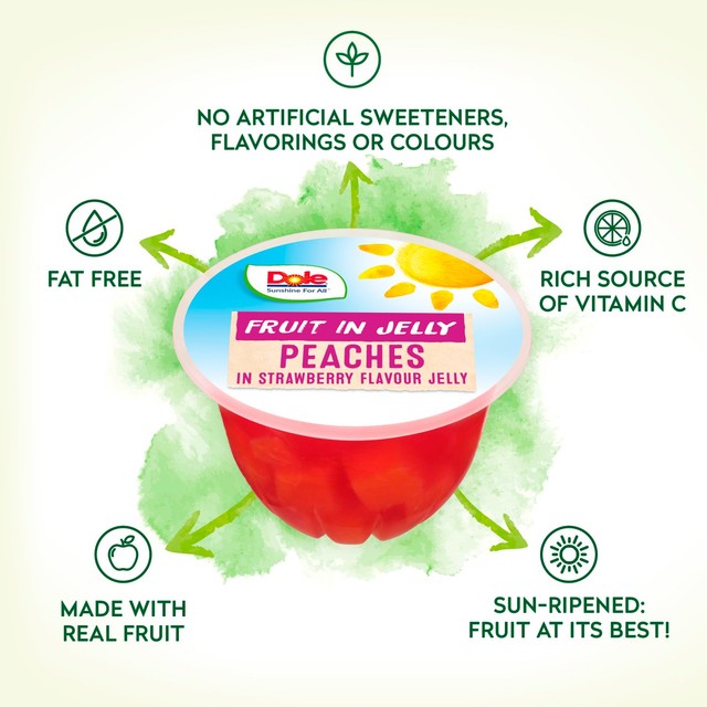 Dole peach strawberry jelly pots multipack 4x123g - British product