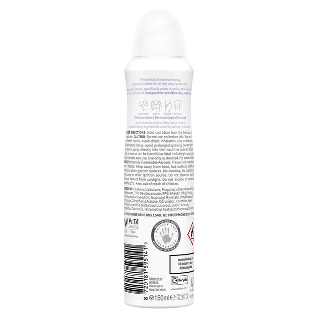 Dove lavender chamomile whole body deodorant spray - British product