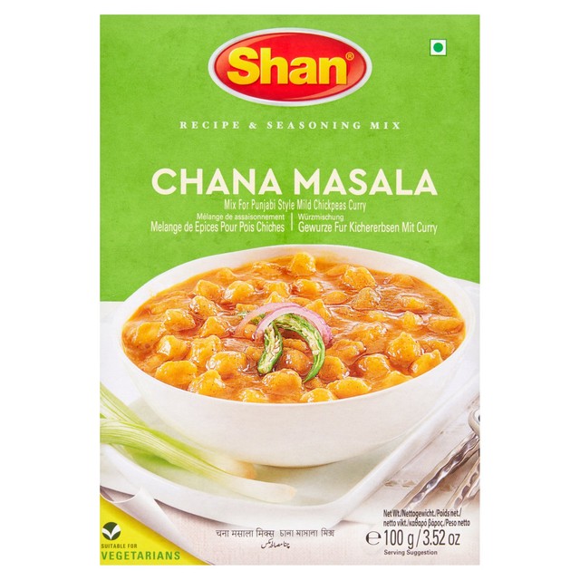 Shan chana masala spice mix, imported from the UK