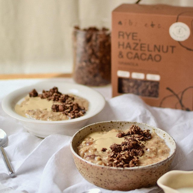 nibs etc. Rye Hazelnut Cacao Granola 360g, imported from the UK