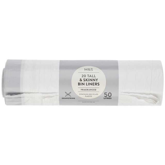 M&S fragranced drawstring bin liners 50L, imported from the UK