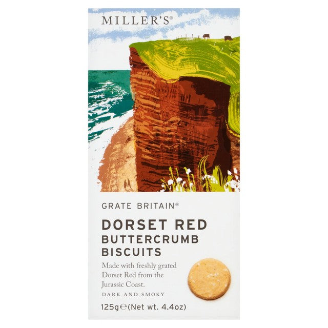 MILLER'S Dorset Red Smoked Cheese Biscuits 125g, imported from the UK