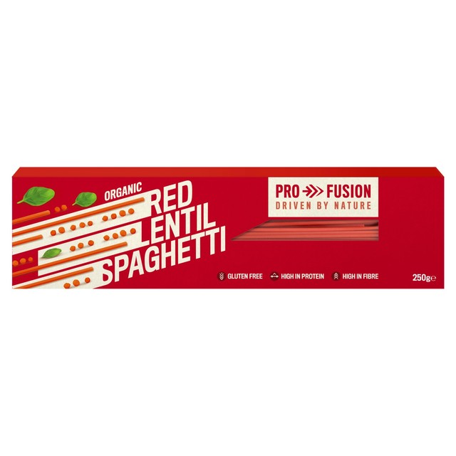 Profusion organic red lentil spaghetti 250g, imported from the UK