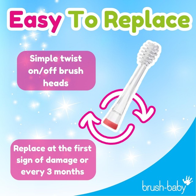 Brush-Baby KidzSonic replacement toothbrush heads 3-6 years pack of 4 - British product
