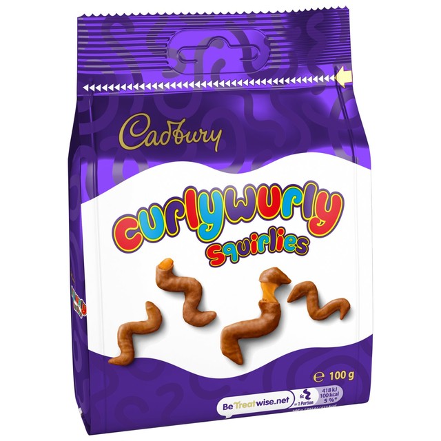 Cadbury Curly Wurly Squirlies milk chocolate with caramel centre 100g - British product