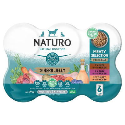M&S Naturo Adult Dog Grain & Gluten Free Variety Cans Dog Food 6 x 390g- Buy online at McGrocer