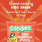 Goodies Kids Snack Crocodile BBQ Puffs Multipack 4 x 12g, UK version