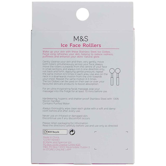 M&S Bloom stainless steel ice globes cooling skincare tool (British brand)