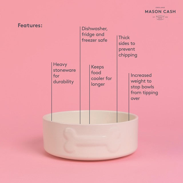 Mason Cash Colour Mix Cream dog bowl 20cm, imported from the UK