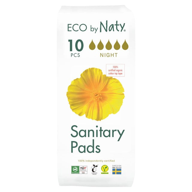 Naty night sanitary pads 10 pack, imported from the UK