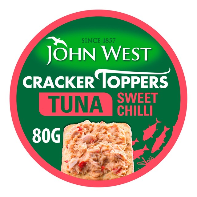 John West Cracker Toppers Thon Sauce Chili Doux 80g, version britannique