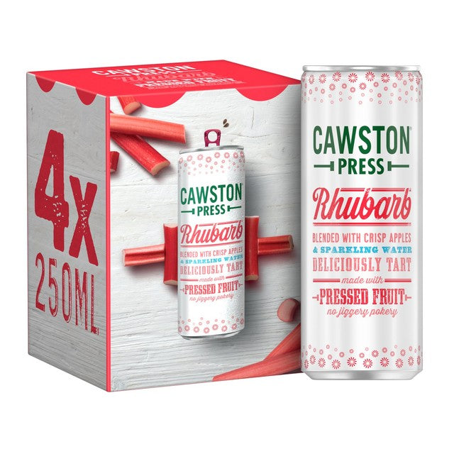 Cawston Press sparkling rhubarb drink 4 x 250ml, UK version