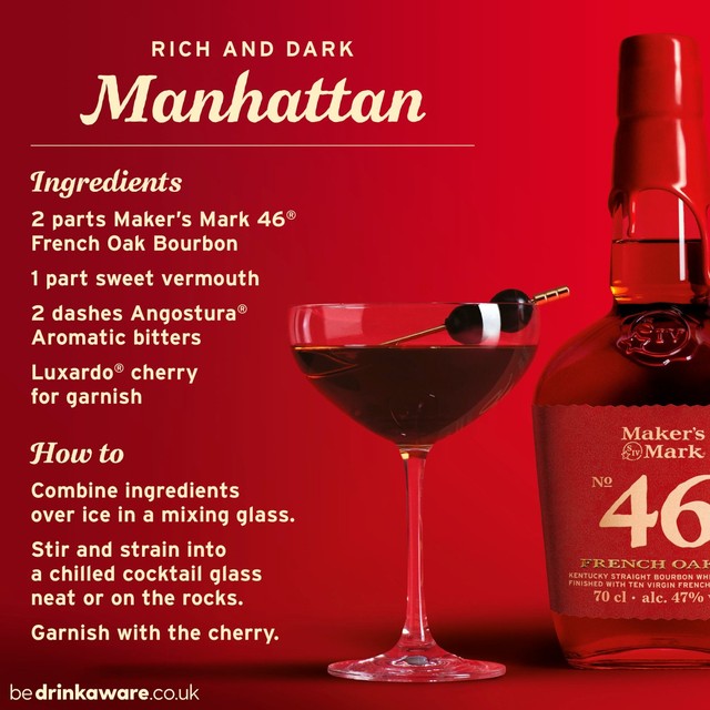 Makers Mark 46 Bourbon Whisky 70cl, imported from the UK
