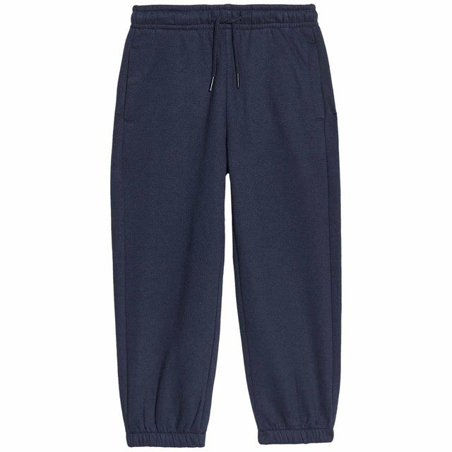 M&S Boys Cotton Rich Plain Joggers in Navy, size 6-7 years, imported from the UK