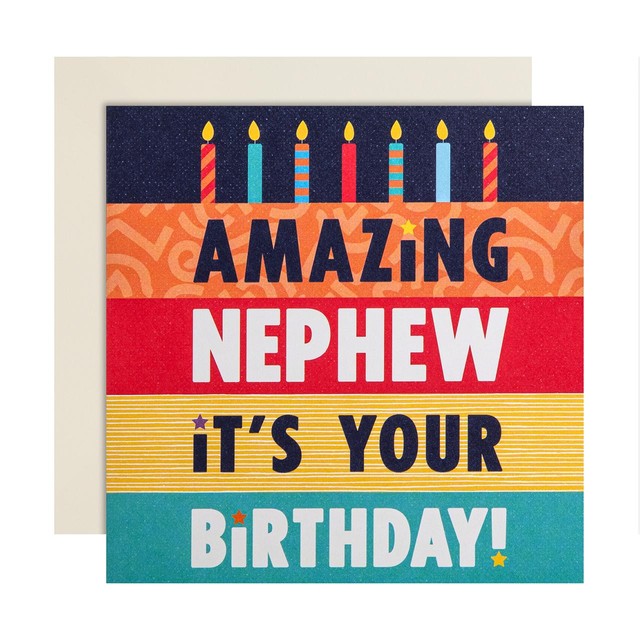 M&S Nephew Cake Birthday Card 15cm x 15cm, imported from the UK