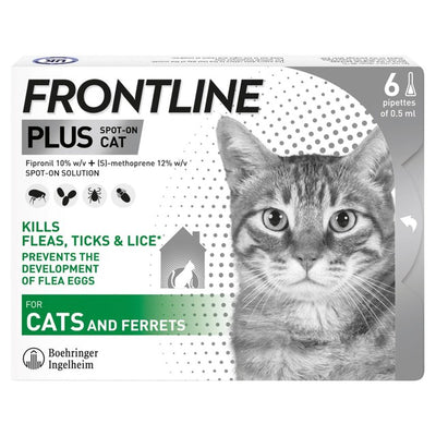 M&S Frontline Plus Flea & Tick Treatment for Cats Spot-On Solution 6 Pipettes- Buy online at McGrocer