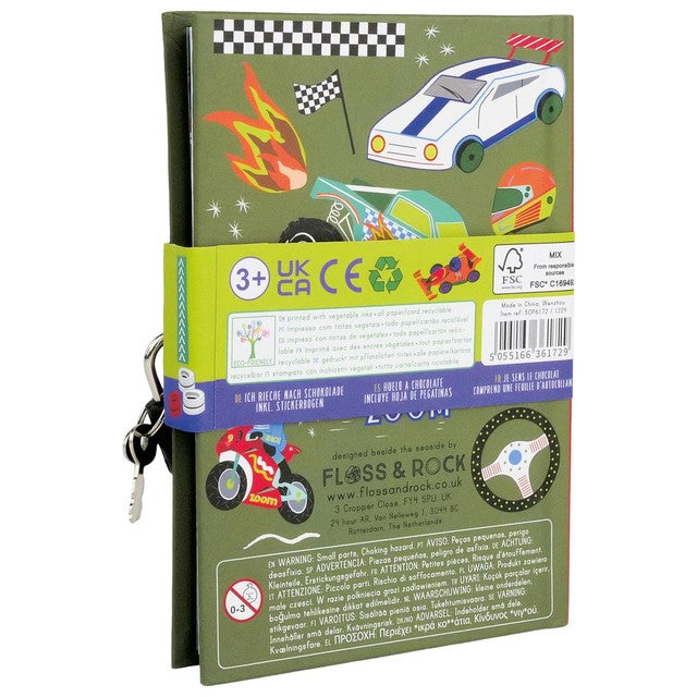 Floss & Rock Scented Secret Diary Cars Theme 10x15cm - British product