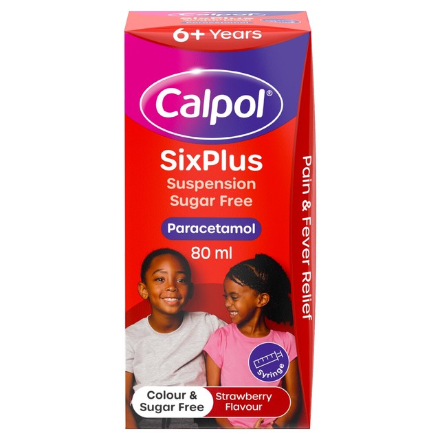 Calpol children's pain relief oral suspension strawberry flavour 80ml - British product
