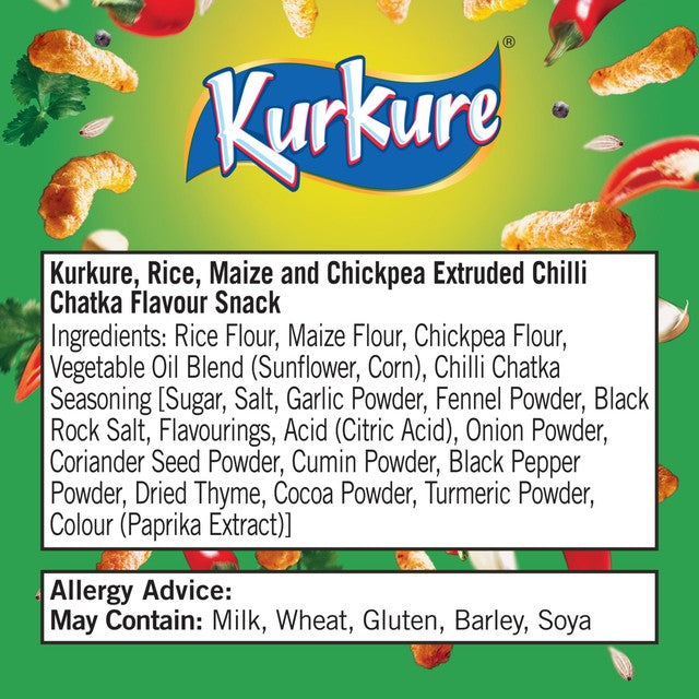 Kurkure Chilli Chatka crisps 100g, UK version