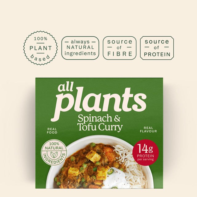 all plants Spinach & Tofu Curry 300g - British product