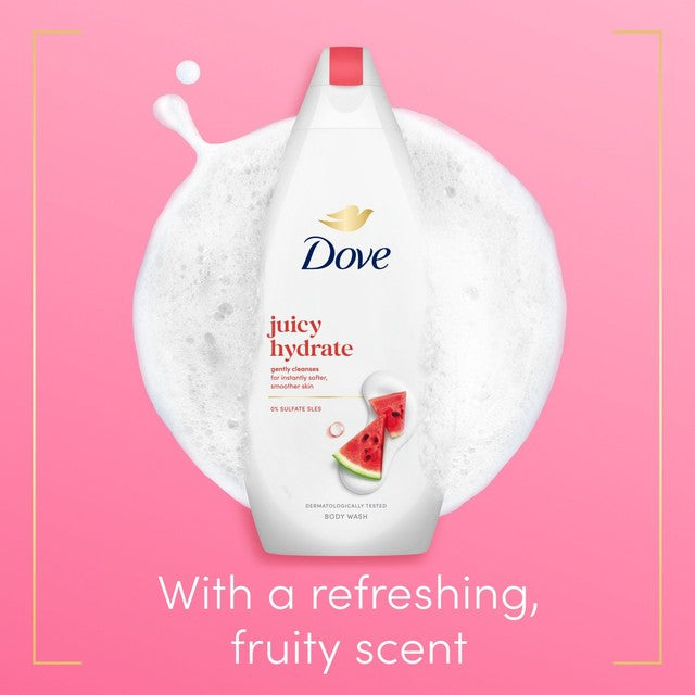 Dove Juicy Hydrate body wash moisturizing shower gel, imported from the UK