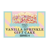 M&S Vanilla Sprinkle Gift Cake 285g, imported from the UK