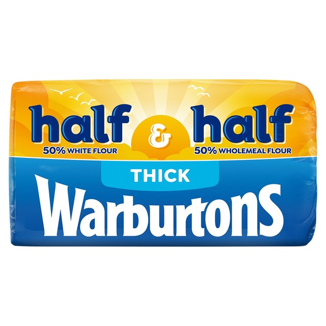 Warburtons Half & Half Thick Sliced Bread 800g (British brand)