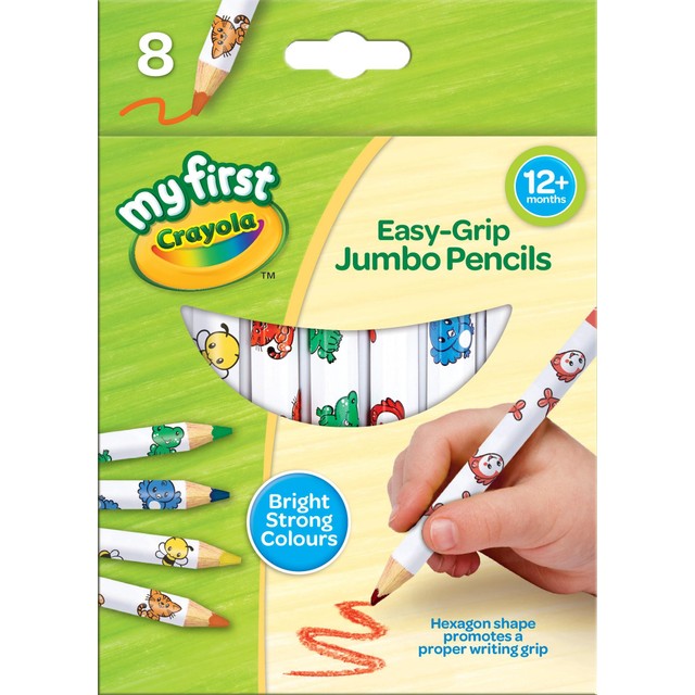 Crayola jumbo decorated colouring pencils 8-pack - British product