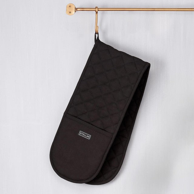 Stellar Textiles Black Double Oven Mitt (British brand)