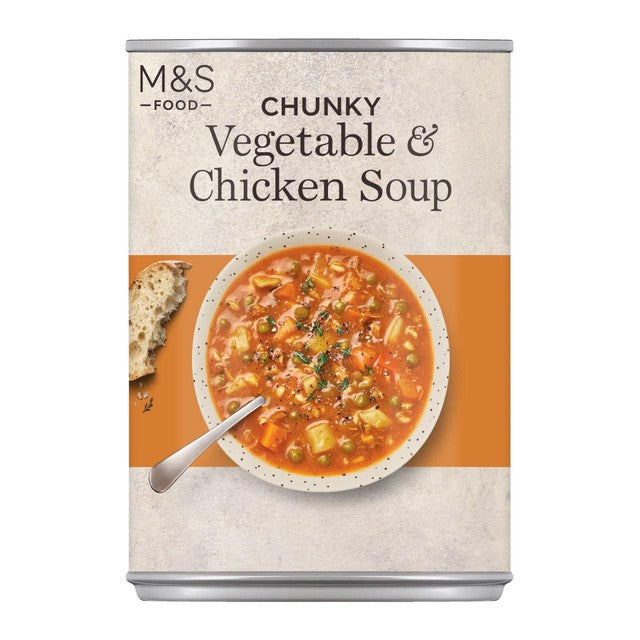 M&S Chunky Vegetable & Chicken Soup 400g, imported from the UK