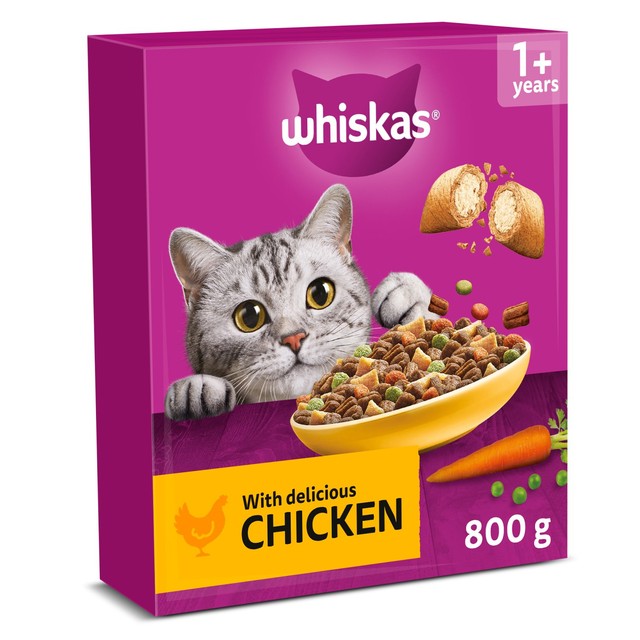 Whiskas dry cat food with chicken 800g (British brand)