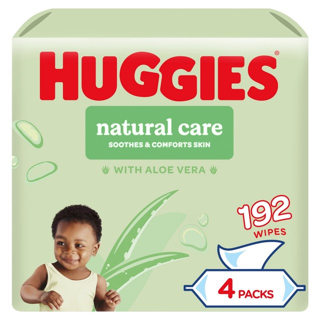 Huggies Natural Care baby wipes quad pack, UK version