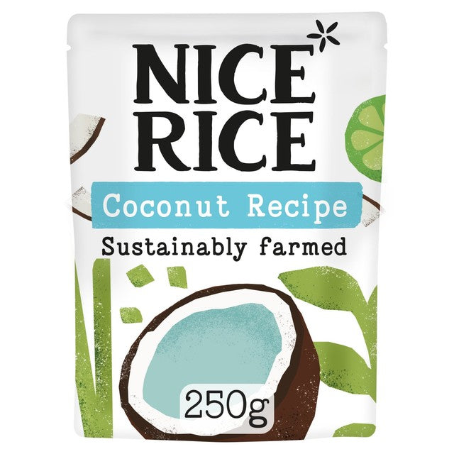 Nice Rice Coconut & Lemongrass Basmati Microwave Rice 250g, imported from the UK