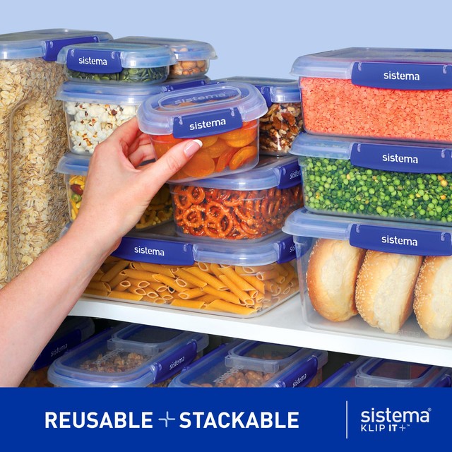 Sistema Klip It Plus food container starter pack 6 piece set (British brand)