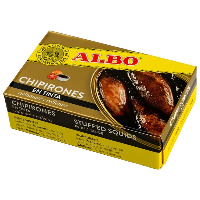 Albo Chipirones stuffed squid in ink sauce - British product