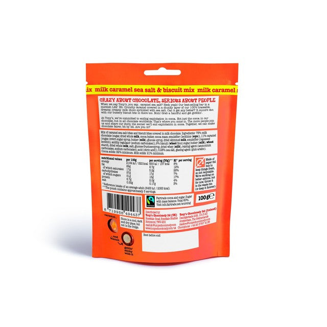 Tony's Chocolonely milk caramel sea salt biscuit mix 100g (British brand)