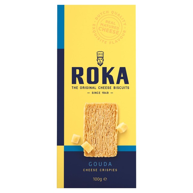 Roka Savoury Cheese Crispies 100g, imported from the UK