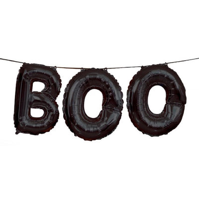 M&S Unique Party Boo Black Foil Halloween Balloon Banner Kit- Buy online at McGrocer
