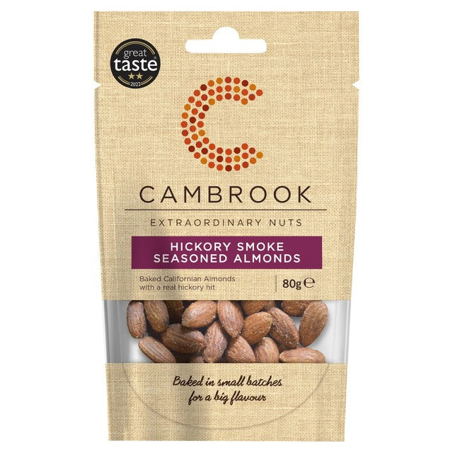 Cambrook hickory smoke seasoned almonds 80g - British product