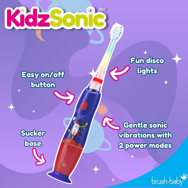 Brush-Baby KidzSonic Rocket electric toothbrush for kids - British product