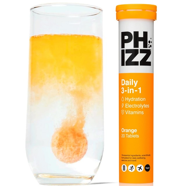 Phizz Orange Effervescent Tablets 20 Pack, imported from the UK
