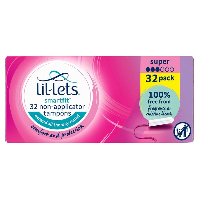 Lil-Lets Non-Applicator Tampons Super 32 pack, UK version