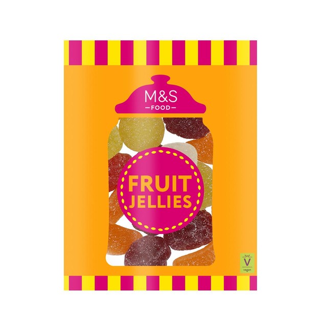 M&S assorted fruit jellies 200g, imported from the UK