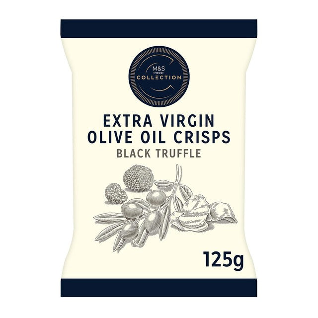 M&S black truffle crisps 125g, imported from the UK