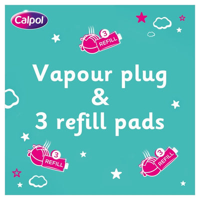 Diffuseur pour bébé Calpol Vapour Plug et veilleuse lavande camomille 3 recharges pour le soulagement de la toux