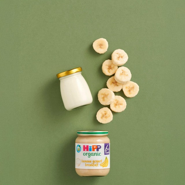 HiPP banana yogurt breakfast baby food jar 125g, UK version
