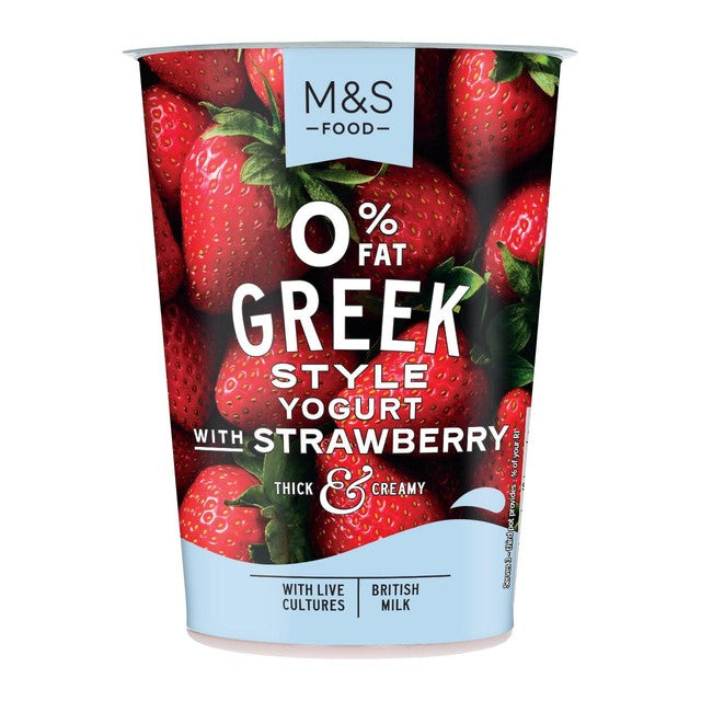 M&S Greek style yogurt with strawberry 450g, imported from the UK